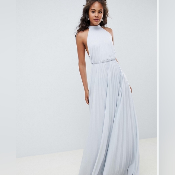 COPY - Blue Maxi Gown with Open Cut Out Back - Picture 7 of 7